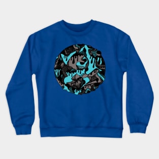 Blue Grey Circle of Drip Crewneck Sweatshirt